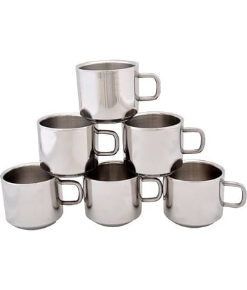 Dynore Steel Double Wall Tea Cup 6 Pcs 120 ml each ml
