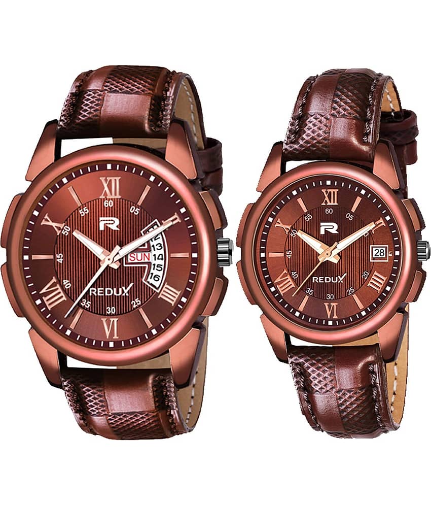 Redux RWS0402S Analogue Brown Dial Men's & Girl's Couple Watch