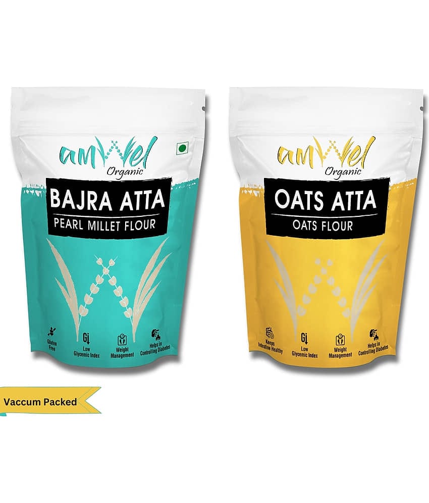 Amwel Bajra Atta 450g + Oats Atta 450g 900 gm Pack of 2
