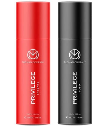 The Man Company Privilege Deodorants for Men - Legend & Bold| Premium Fragrance Body Spray | Long-Lasting Smell | Everyday Use Deo - (150ml* 2)