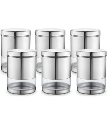Classic Essentials Sleek Container Steel Transparent Cookie Container ( Set of 4 )