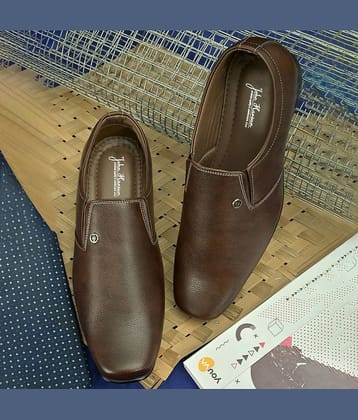 John Karsun - Brown Men's Slip On Formal Shoes