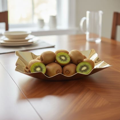 Decorative Small PVD Steel Tray Diwali Gift Tray (SMAS106 C)