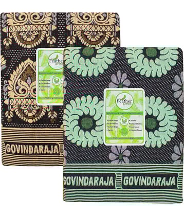 Feather Green Single Cotton Floral Blanket
