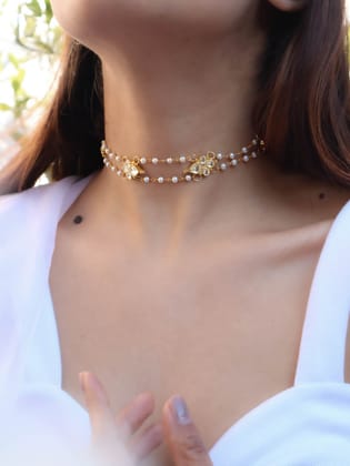 Ren Kundan Choker Necklace-Gold