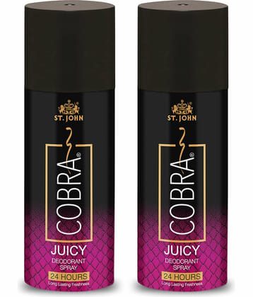 ST.JOHN Cobra Juicy Long Lasting Deodorant Spray for Men 150ml Each (300ml) - Pack of 2