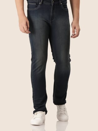 Amswan Premium Men'S Blue Dirty Wash Classic Fit Jeans-30