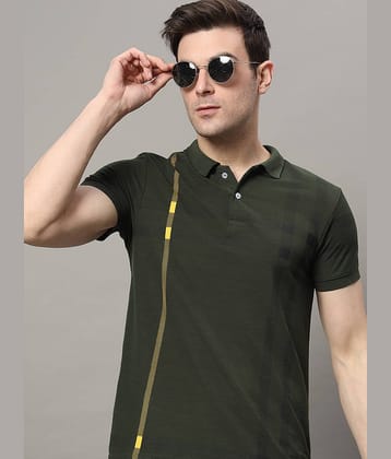 RELANE Pack of 1 Cotton Blend Regular Fit Checks Half Sleeves Men's Polo T Shirt ( Navy )