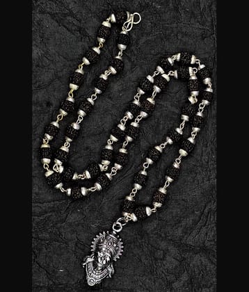 Charms Silver Men's Religious Pendant With Chain ( Pack of 1 )