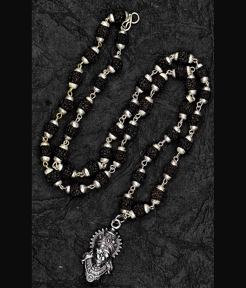 Charms Silver Men's Religious Pendant With Chain ( Pack of 1 )