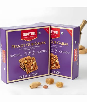 Indiyum Peanut Gur Gajjak 400 gm Pack of 2