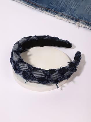 The Bijou Bow Hairband - Antique Gold-SOHIBD6120-Hairband / Blue / Hairband