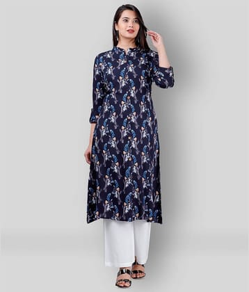 MAUKA - Navy Blue A-line Rayon Women's Stitched Salwar Suit ( Pack of 1 )