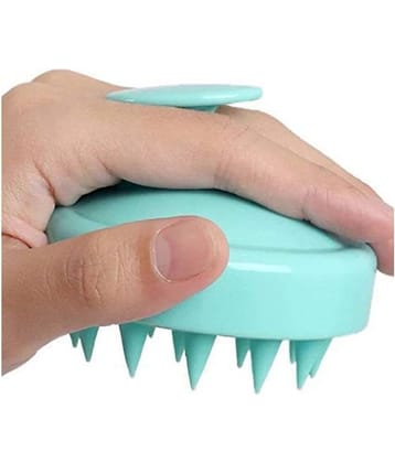 Gatih Hair Scalp Massager Shampoo Brush Silicon Bristles Curved Handle Massager Brush Roller