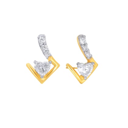 Senco Gold Doting Glamour Diamond Studs (1 gram / 0.22 Ct / H-VS / 18K Yellow Gold)