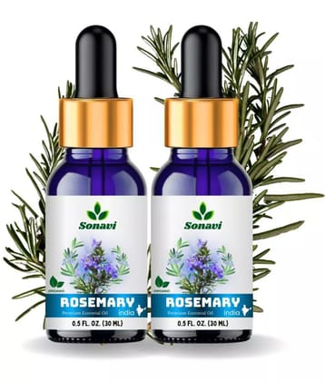 Sonavi Rosemary Stress Relief Essential Oil Green With Dropper 60 mL ( Pack of 2 )