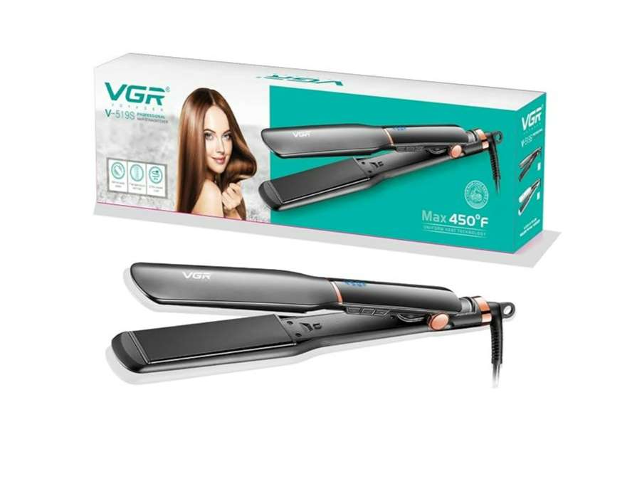 VGR V-519 Professional Hair Straightener with Slim Ceramic Plate, Adjustable Heat V-519 Hair Straightener (Black)