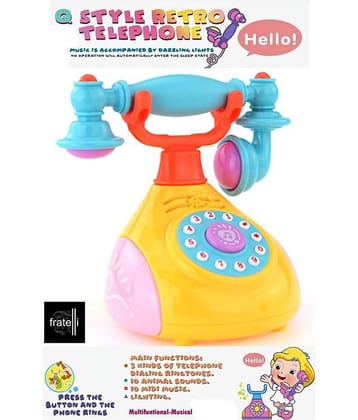 FRATELLI  Retro Phone Toy with Lights, Music & Multiple Functions - Assorted Colors