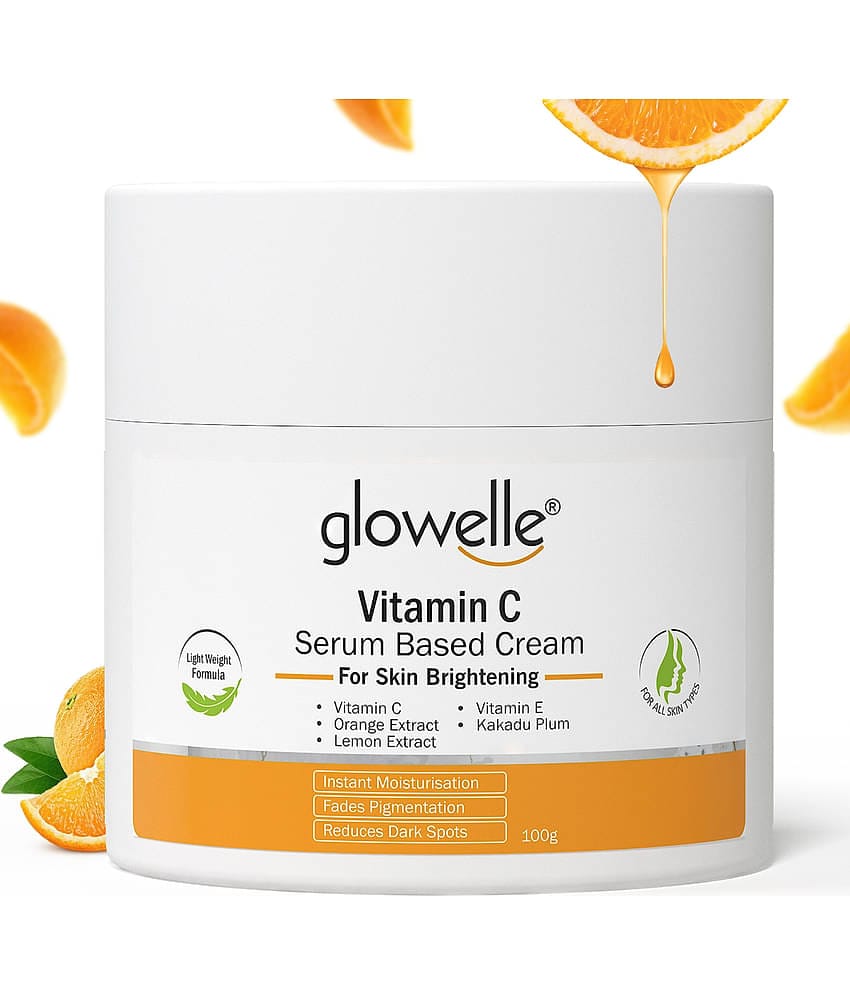 GLOWELLE Vitamin C Serum-Based Cream for Brightening, Hydrating & Anti-Aging , Glowing Skin 100 gm (Pack of 1)