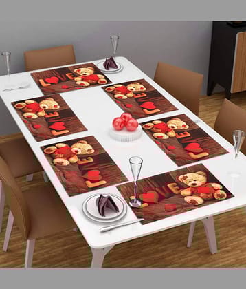 PVC Graphic Rectangle Table Mats (45 cm x 30 cm) Pack of 6 - Multi