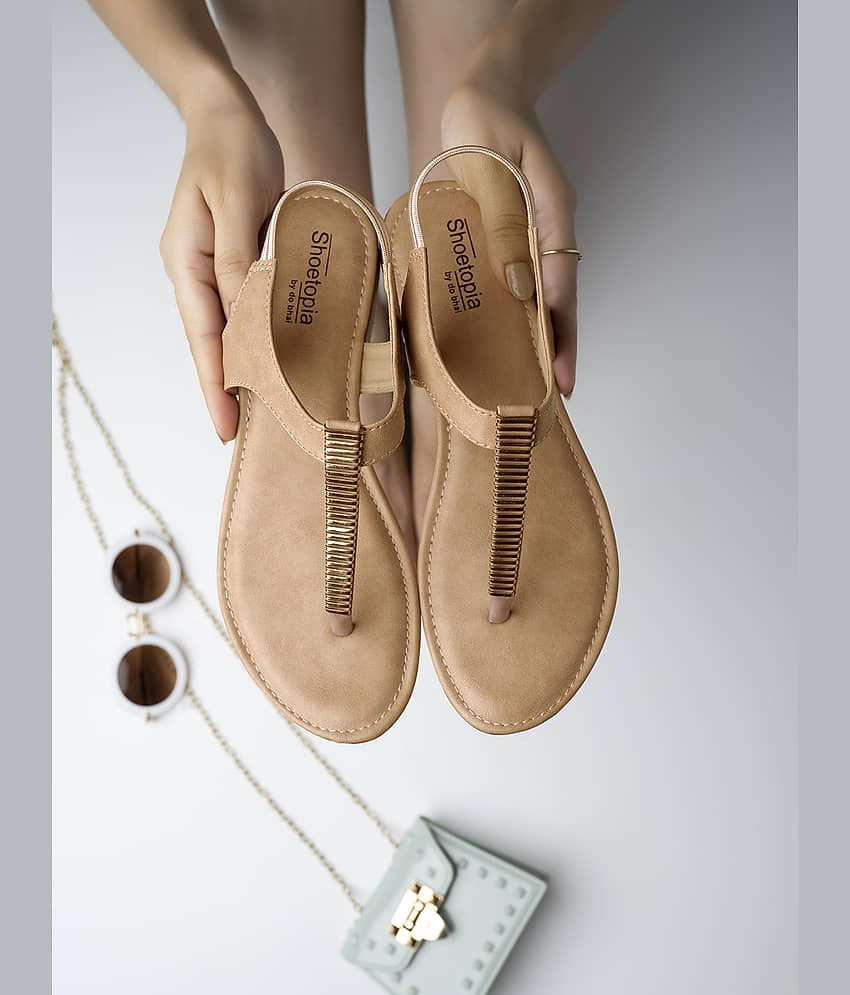 Shoetopia Girls Beige Flats