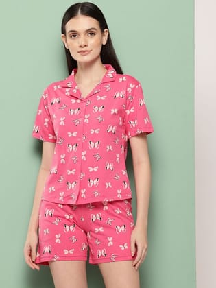 Leading Lady Women's Printed Cotton Night Suit with Shorts Leading Lady Women's Printed Cotton Night Suit with Shorts