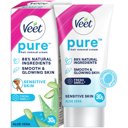 Veet Pure Hair Removal Cream, Sensitive Skin, Aloe Vera 30g