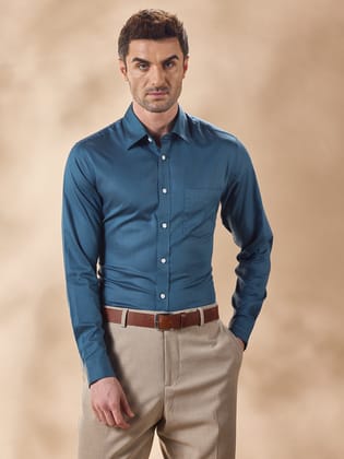 Aldeno Men Blue Formal Shirt (CREO)-L