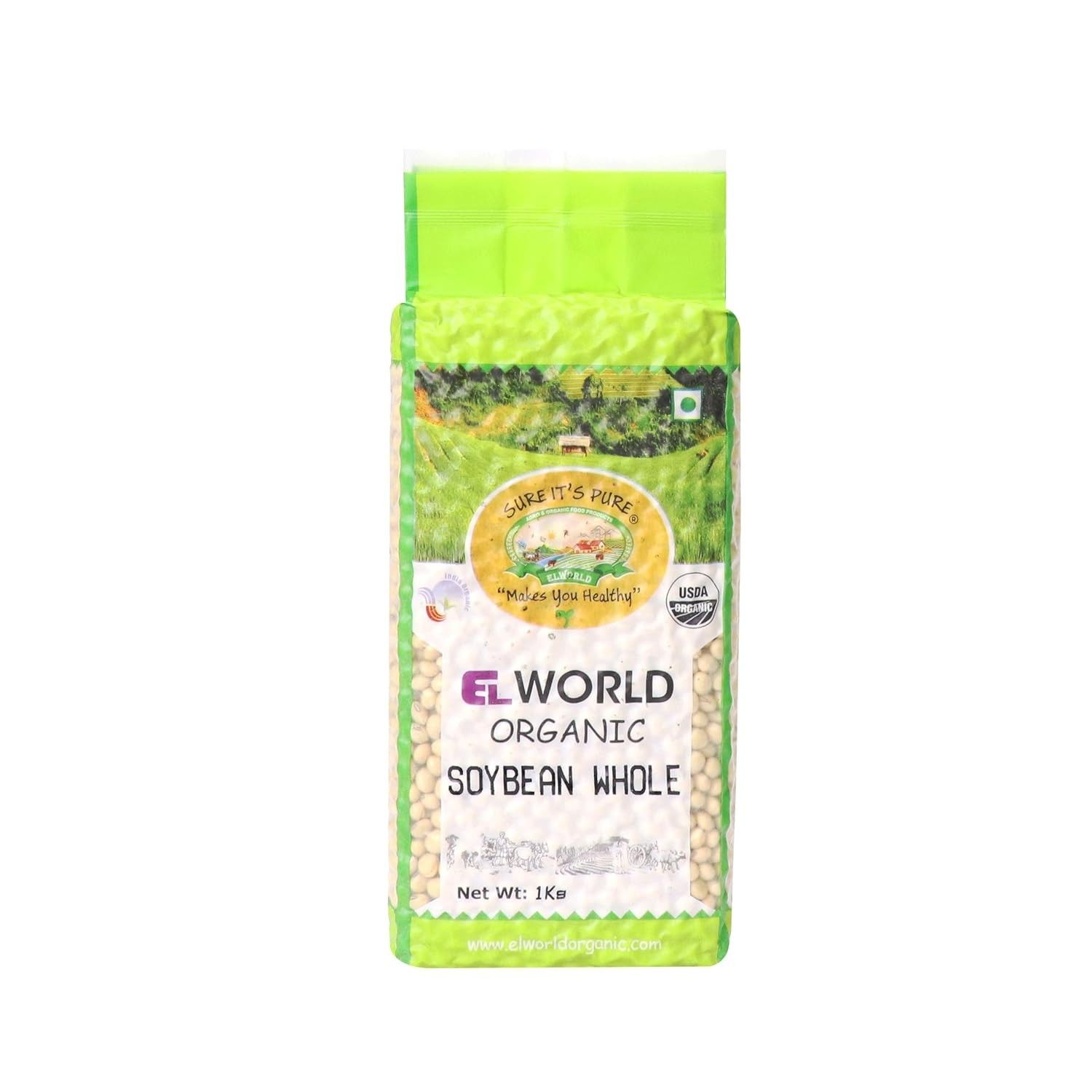 Elworld Agro & Organic Food Products Soybean Whole 1Kg