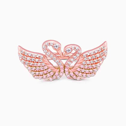 Rose Gold Swan Love Ring