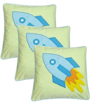 Hugs'n'Rugs Yellow Cotton Cushion Covers - Set Of 3