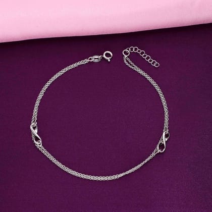 Minimalistic Infinity Silver Anklet-None / Silver