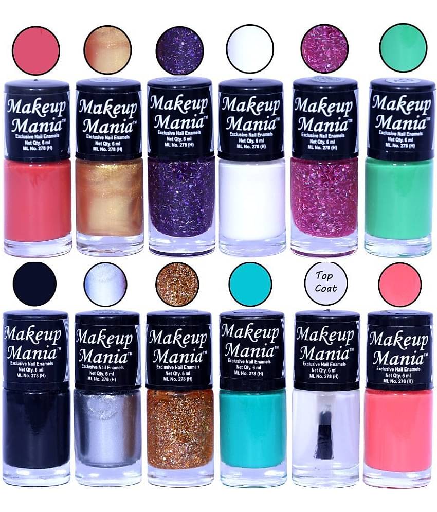 Makeup Mania Nail Polish Set of 12 Pcs, Nail Paint of 6ml each x 12 Pcs, MultiColor Combo Set No.136