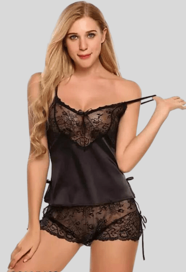 Luxuries Bliss Black Babydoll Nightwear