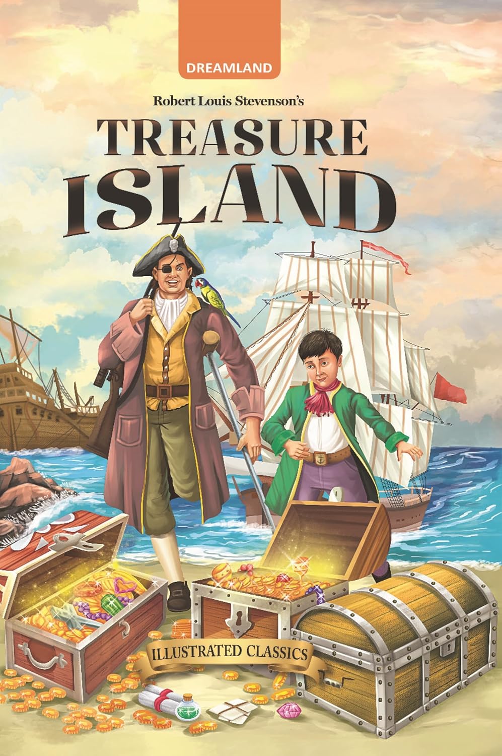 Treasure Island - Illustrated Abridged Classics for Children with Practice Questions
