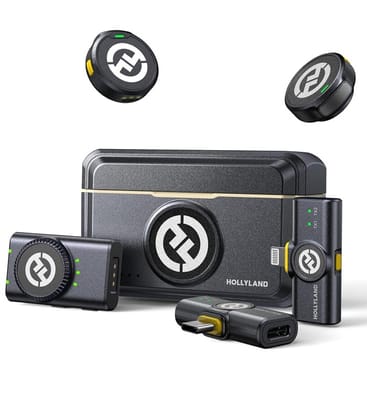 Hollyland Lark M2 Wireless Microphone for iPhone/Camera/Android/PC, 48kHz/24-bit High Fidelity Audio, 300m Range, Noise Cancelling, 40h Use, YouTube, Vlog, Streaming (2TX + 3RX + Charging Case) Hollyland Lark M2 Wireless Microphone for iPhone/Camera/Android/PC, 48kHz/24-bit High Fidelity Audio, 300m Range, Noise Cancelling, 40h Use, YouTube, Vlog, Streaming (2TX + 3RX + Charging Case)