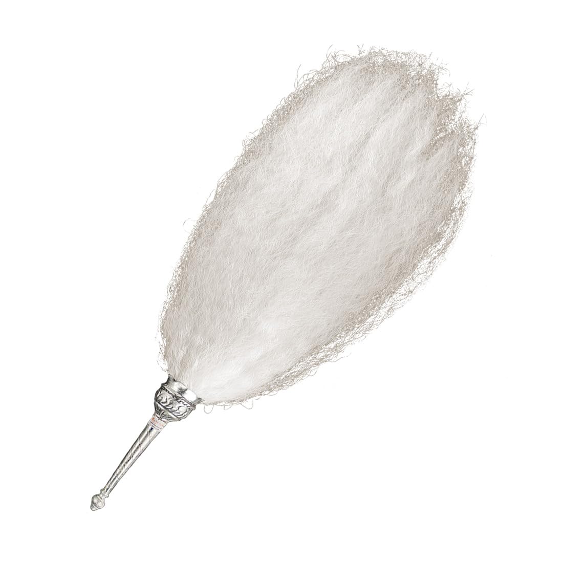 MAYAPURI White Chaur Sahib with Elegant Handle for Mandir and Gurudwara Sahib Ethical Chawar for Pooja Rituals