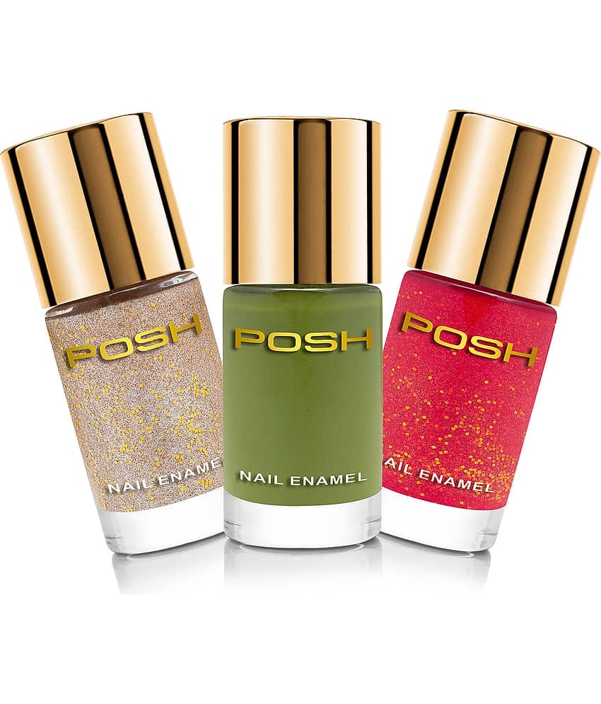 Posh Nail Polish Multi Glossy Pack of 3 9 mL