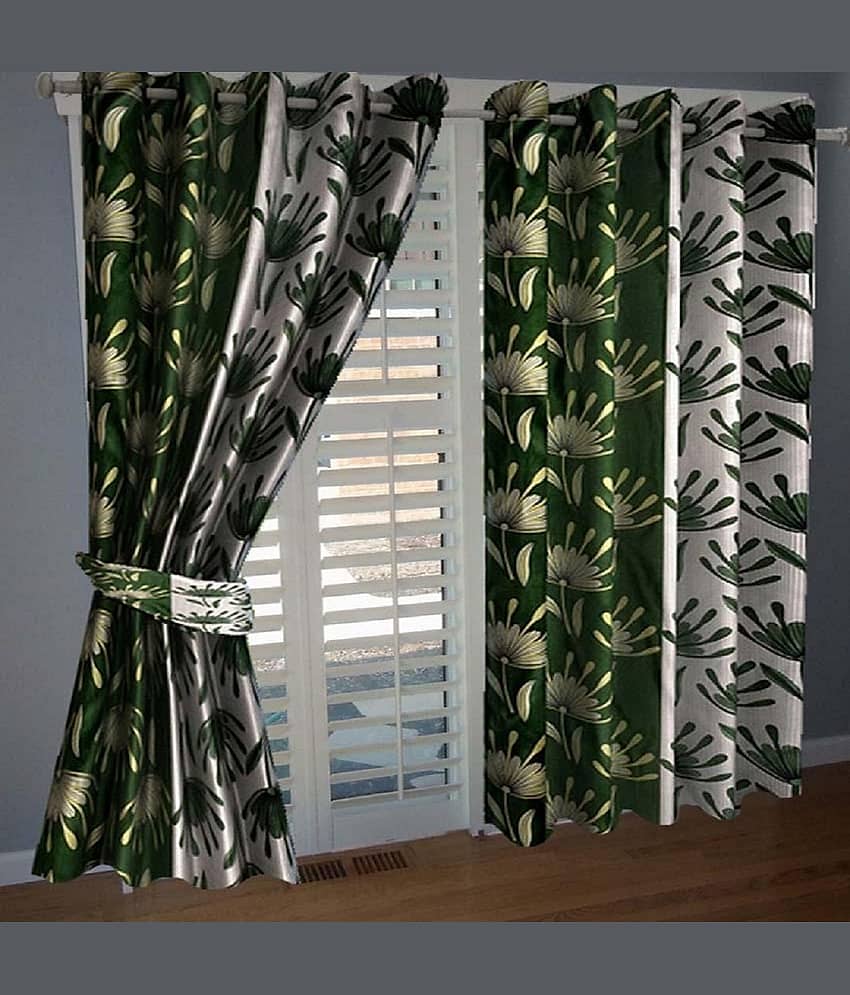 Tanishka Fabs Semi-Transparent Curtain 5 ft ( Pack of 2 ) - Red