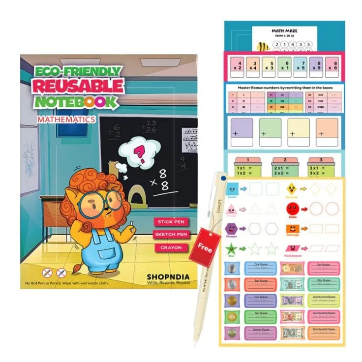 Mathematics Eco-Friendly Reusable Notebooks (Set 1)