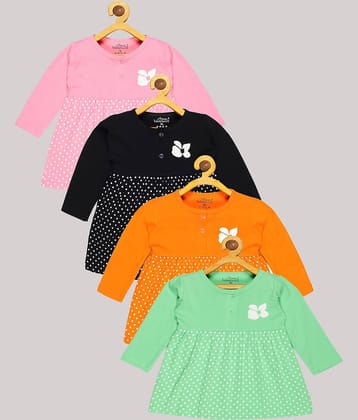 Babeezworld Pack of 4 Baby Girls Cotton Frock ( Multicolor )