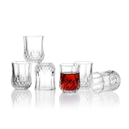 Tequila Shot Glass 50 ML Vodka Glasses Crystal Clear Mug for Ocean, Dessert, Beverage Drink, Liquor, Cordial, Patiala (Pack of 6)
