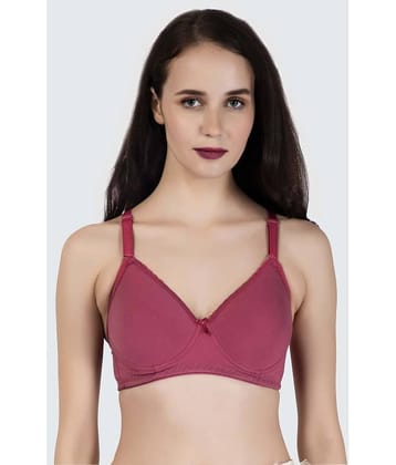 LACYLUXE Cotton Blend Lightly Padded Women's T-Shirt Bra ( Maroon )
