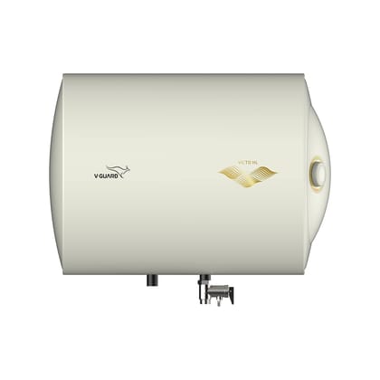V-Guard Victo HL Horizontal Geyser 25 Litre Water Heater | Advanced Multi-layered Safety | Suitable for Hard Water & High-rise Building | Free PAN India Installation & Connection Pipes | White V-Guard Victo HL Horizontal Geyser 25 Litre Water Heater | Ad
