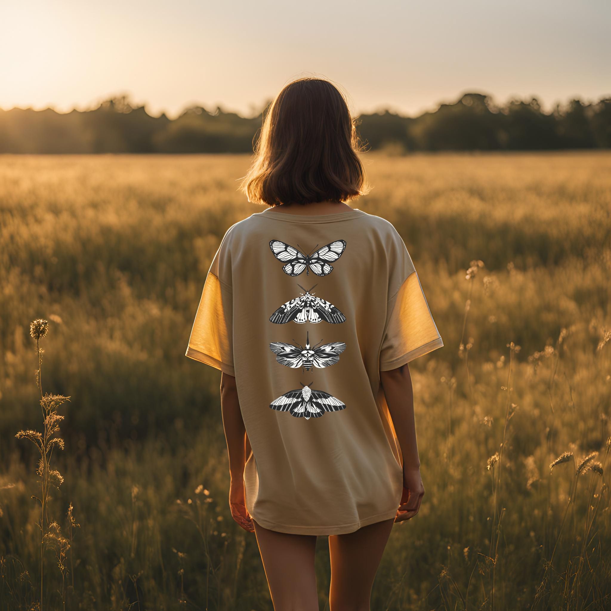 Ethereal Flutters Oversized Mustard-S