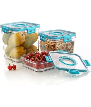 Arni - Time keeping Food Plastic Black Food Container ( Set of 3 )