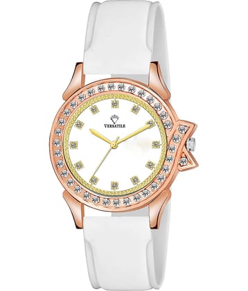 Versatile - White Silicon Analog Womens Watch