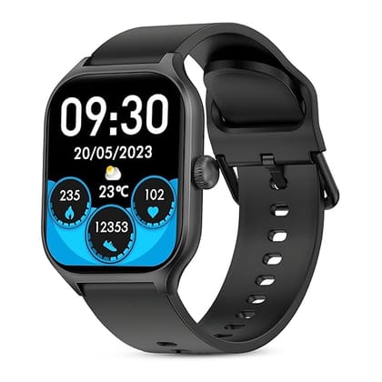 H9 Smart Watch 2.01" TFT Display, Bluetooth 5.0 with 100+ Sports Mode, Heart Rate & Blood Oxygen Monitor, Call & Message Reminders Compatible for Android & iOS, IP67 Waterproof ( Black , Free Size )