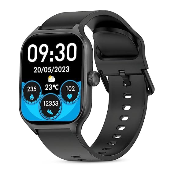 H9 Smart Watch 2.01" TFT Display, Bluetooth 5.0 with 100+ Sports Mode, Heart Rate & Blood Oxygen Monitor, Call & Message Reminders Compatible for Android & iOS, IP67 Waterproof ( Black , Free Size )