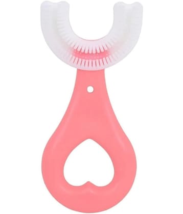 U Shaped Toothbrush For Kids, Manual U Type 360 Degree Soft Silicone Oral Teeth Cleaning , Pack of 1